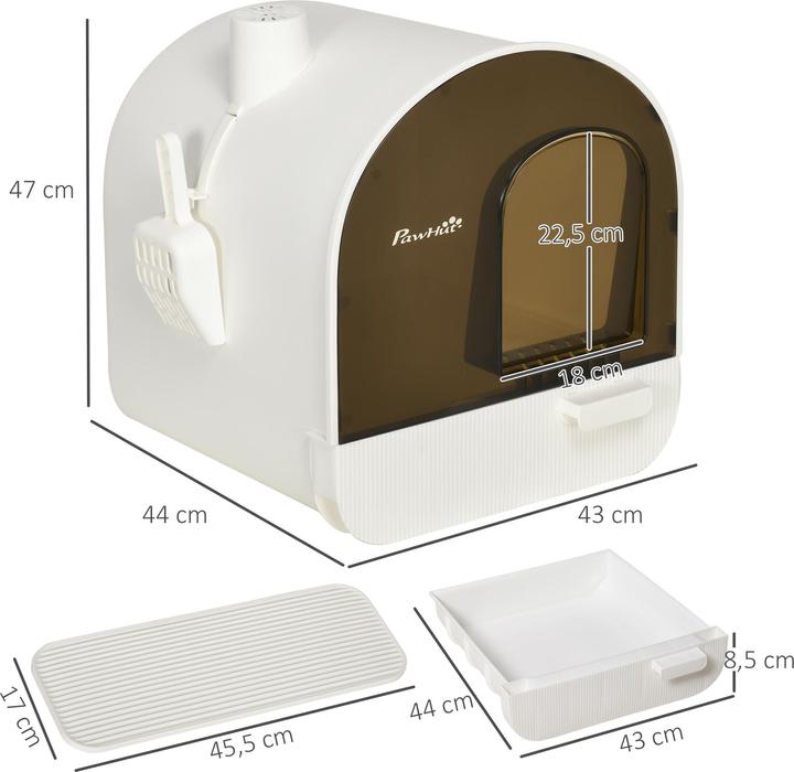 Produktbild PawHut Katzenklo mit Filterpackung (Katzenklo geschlossen)