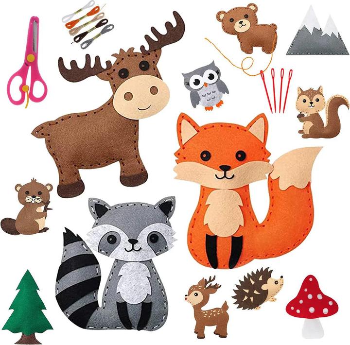Actual product image Activity Board DIY Sewing Animals Craft Kit Forest Creatures DIY Sewing Felt Stuffed Animals