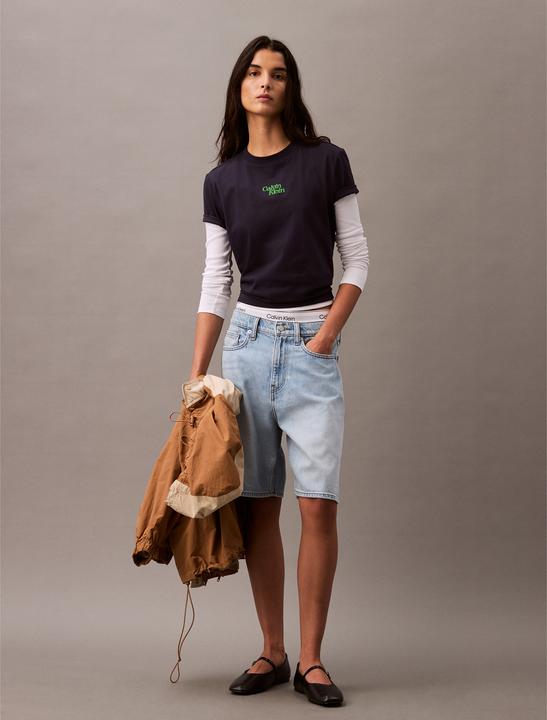 Actual product image Calvin Klein Jeans Ss Flocked Logo Cn Tee (L)