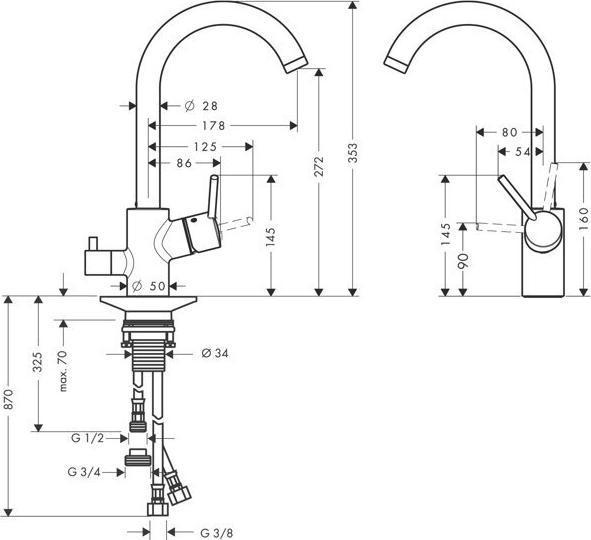 Immagine prodotto hansgrohe Miscelatore monocomando per lavello TALIS S2 VA