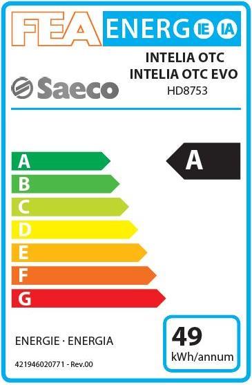 Etichetta energetica Saeco Intelia One Touch Cappuccino HD8753/11
