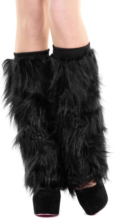 Roma Costumes Schwarze Legwarmer Fellstulpen für Fasching Halloween