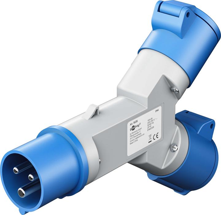 Actual product image Goobay CEE-Adapter, CEE-Stecker auf 2x CEE-Kupplung (CEE 7/3, CEE)