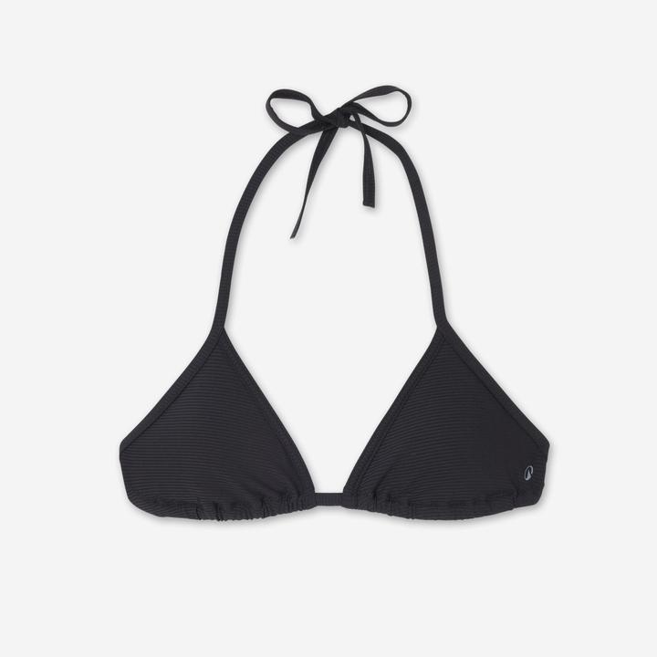 Olaian Bikini-Oberteil Damen Triangel strukturiert Mae schwarz (40, 42)