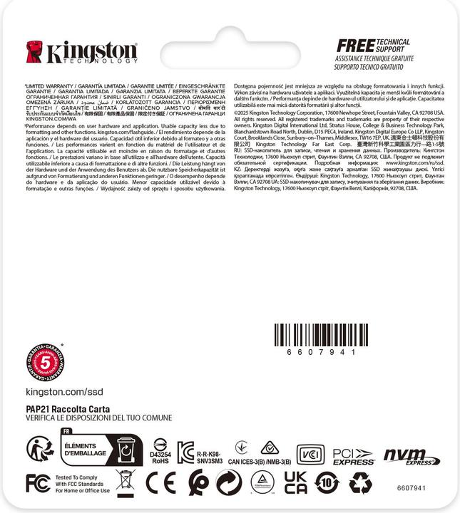 Actual product image Kingston NV3 (1000 GB, M.2 2230)