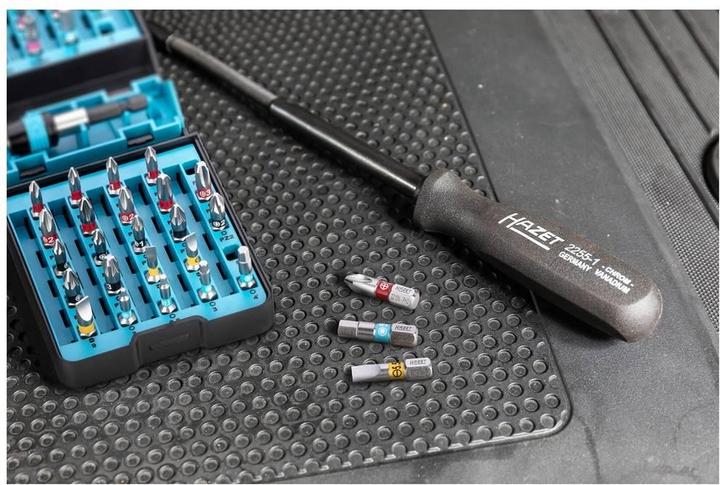 Actual product image HAZET Screwdriver bit set 2240N/51 ∙ Hexagon, solid 6.3 (1/4 inches) ∙ Pozidriv profile PZ, Cross r… (6.3 mm)