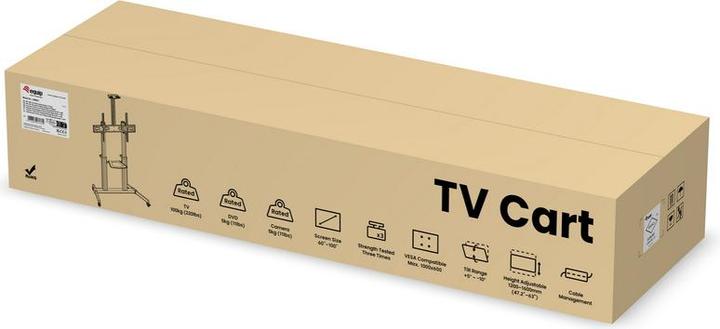 Actual product image equip TV trolley 60"-100"/1TFT 100kg with height adjustment gr (100", 100 kg)