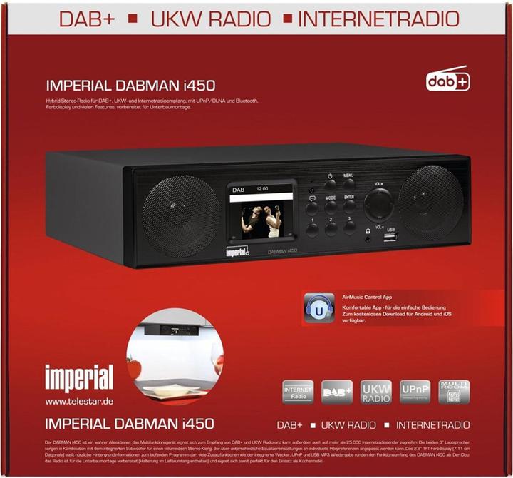 Image du produit Imperial Dabman i450 (Webradio, DAB+ DAB, VHF, FM, Bluetooth, WiFi)