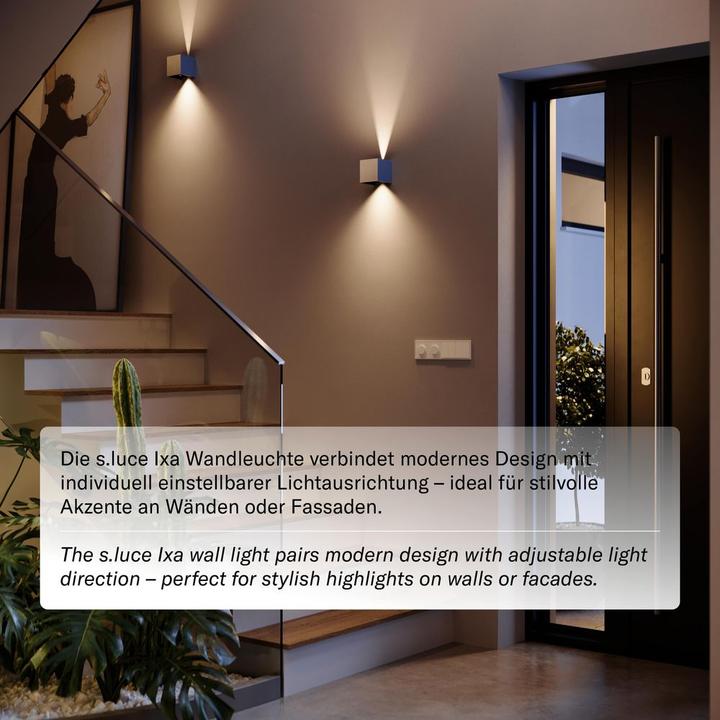 Produktbild s.luce Ixa LED Wandlampe verstellbare Winkel Innen & Aussen IP44 (460 lm)