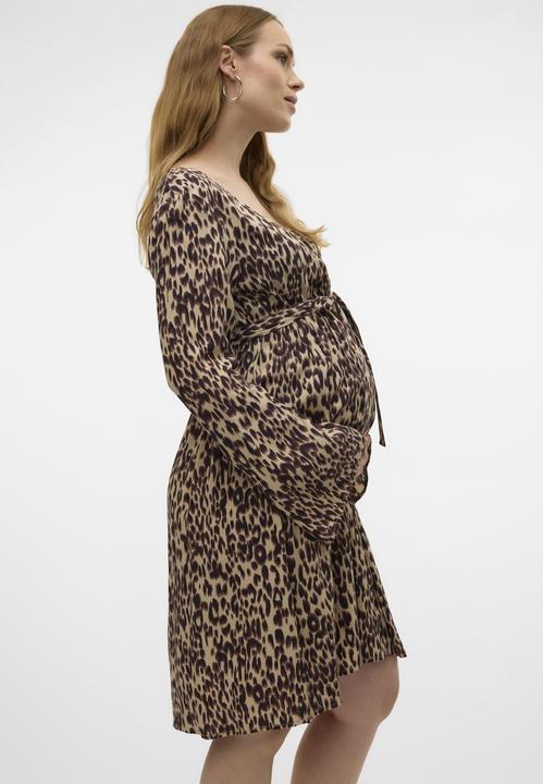 Image du produit Mamalicious Coupe normale Col en V Poignets élastiques Manches ballon Robe courte (XS)