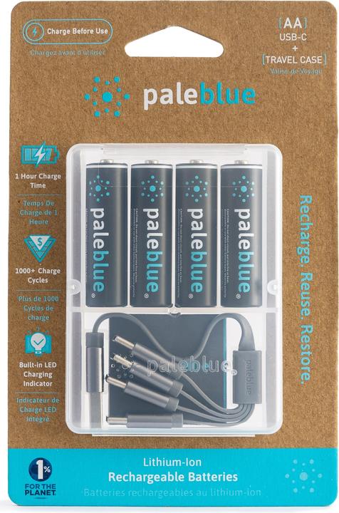 Pale Blue AA USB-C (4 Stk., AA, 1700 mAh)