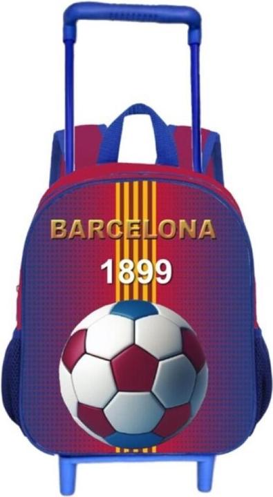 Produktbild Tinisu FC Barcelona 3D Rucksack mit Rollen FuÃŸball Tasche Schule Ranzen UmhÃ¤ngetasche