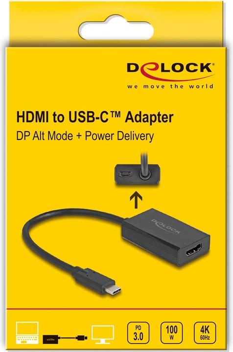 Actual product image Delock HDMI Jack to USB Type-C Plug Adapter (DP Alt Mod) (HDMI, 16 cm)
