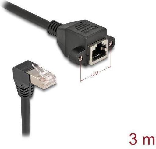 Image du produit Delock Rallonge réseau S/FTP mâle RJ45 mâle (S/FTP, CAT6a, 3 m)