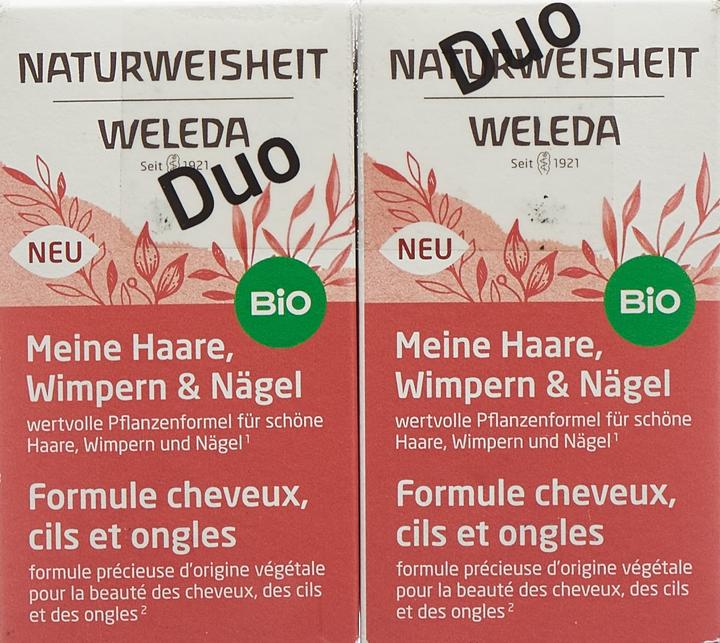 Nutritional values and ingredients Weleda NATURAL WISDOM My Hair Eyelashes & Nails Caps (92 Piece, Capsules, 251 g)