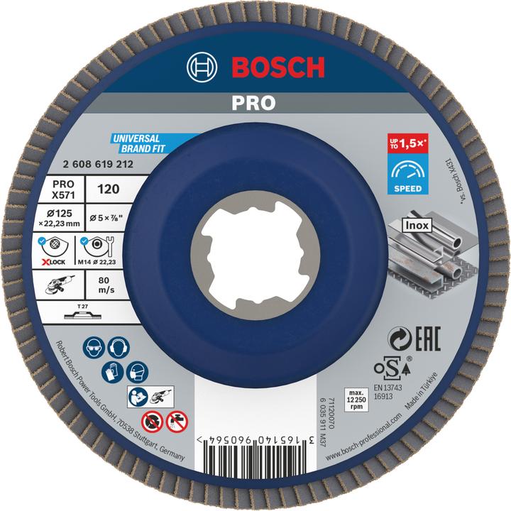 Productafbeelding Bosch Professional Zubehör X-LOCK klepschijf recht Beste voor metaal X571 (120)