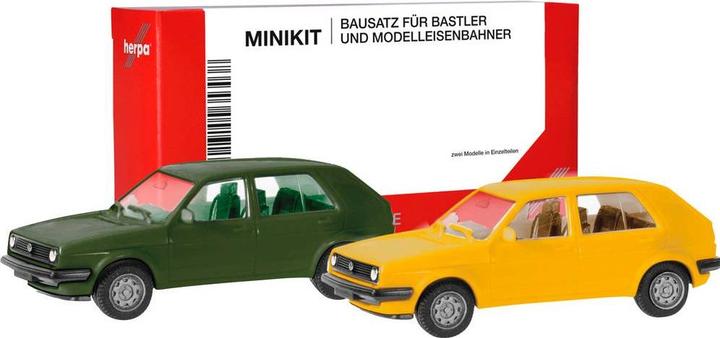 Immagine prodotto Herpa 012195-010 H0 PKW Modell Volkswagen Golf II 4-türig, olivgrün und ginsterg