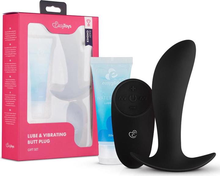 Easytoys Set mit Vibrierender Butt Plug und Gleitgel