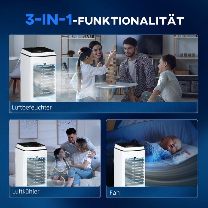 Produktbild Swisshandel24 3 in 1 Mobile Klimaanlage mit Luftbefeuchtung Wasserkühlung 4L für 20  Weiss (20 m²)