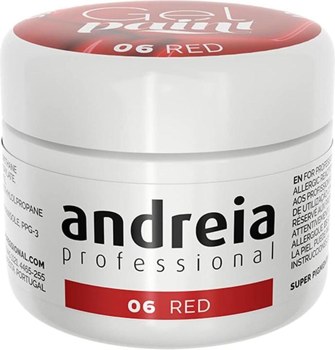 Produktbild Andreia Professional Nail Art Design Gel Paint Pots Highly Pigmented Intense Colour No Flow High Viscosity U (Rot, Farblack)