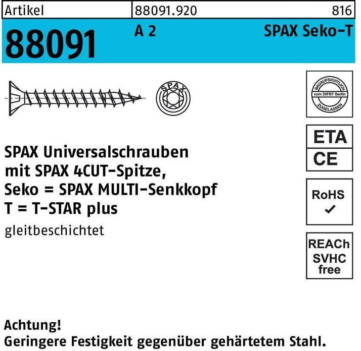 Productafbeelding Spax Spaanplaatschroeven A2 (200 Schroeven per stuk)