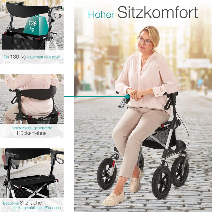 Image du produit Aktivshop Rollator d'extérieur à pneus gonflables Confort