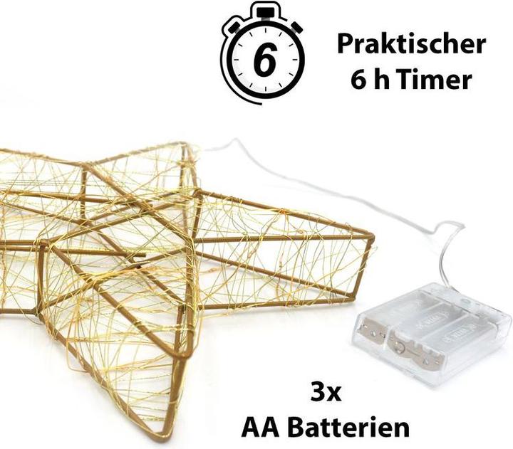 Produktbild Hermex LED-Weihnachtsstern Metallstern LED-Stern Drahtstern Leuchtstern