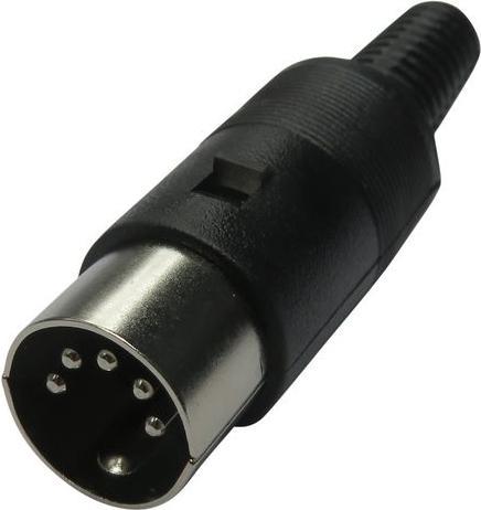 Produktbild RND DIN-Rundsteckverbinder, 5 Pole, Stecker, Kabelhalterung