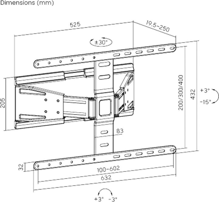 Actual product image Value Ultra-Slim Full-Motion (Wall, 90", 50 kg)