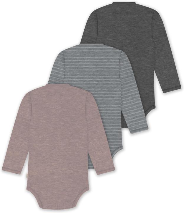 Produktbild Normani 3er Set Baby-Body Wickelbody Langarm Toddler-Bodysuit aus Merinowolle - 9357 (50)