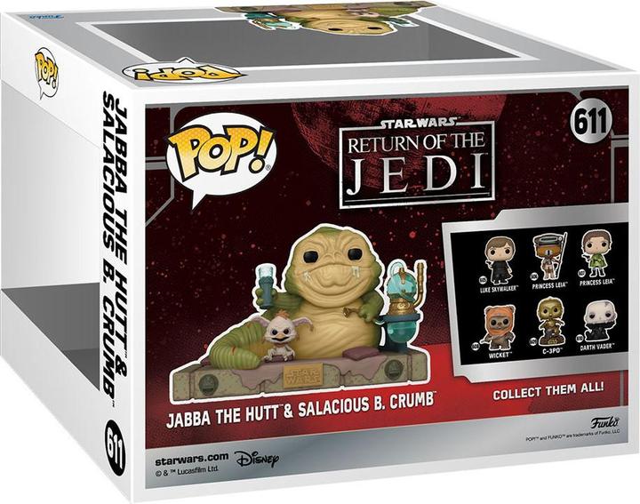 Actual product image Funko POP Star Wars 40Th Jabba The Hutt & Salacious B Crumb