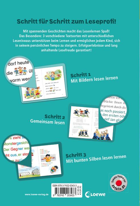 Produktbild Lesenlernen in 3 Schritten - Die schönsten Fussballgeschichten (Deutsch, Loewe Erstlesebücher, 2019)
