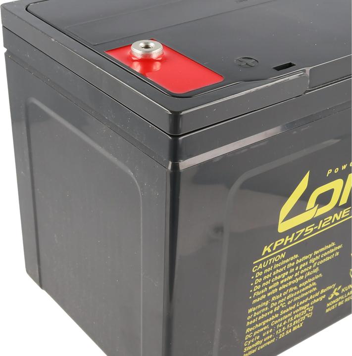 Actual product image Kung Long Akku KPH75-12NE mit M6 Innengewinde (12 V, 75 Ah)