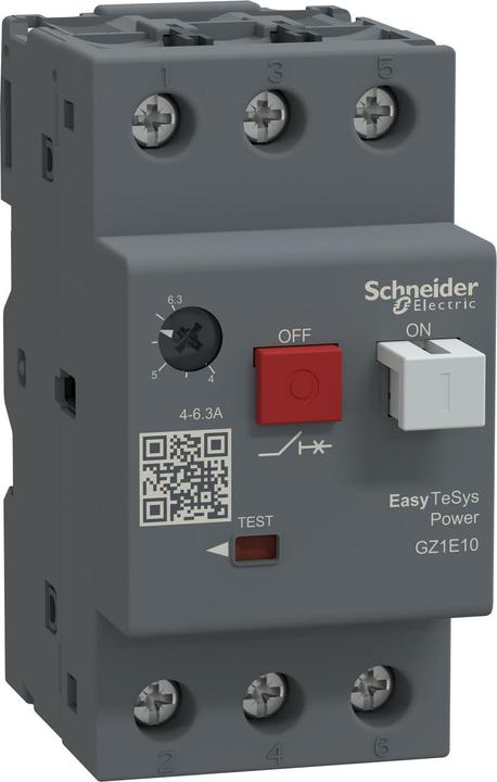 Image du produit Schneider Disjoncteur moteur 3P 2,2kW 4-6,3A GZ1E10