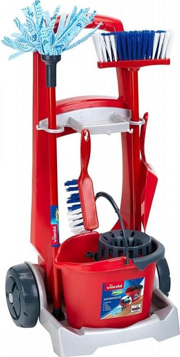 Immagine prodotto Theo Klein 6720 Carrello per le pulizie Vileda con aspirapolvere verticale I Include vari accessori tra cui moc
