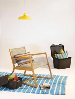 Productafbeelding Curver Basket with lid Rattan Style M dark gray (40 x 29 x 19 cm, 18 l)