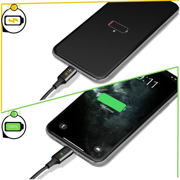 Actual product image Belkin USB charging cable Boost Charge LED USB-C - Lightning 1.2 m (1.20 m, USB 3.2 Gen 1)