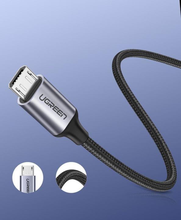 Produktbild Ugreen MicroUSB USB Nylon Aluminium (1 m, USB 2.0)