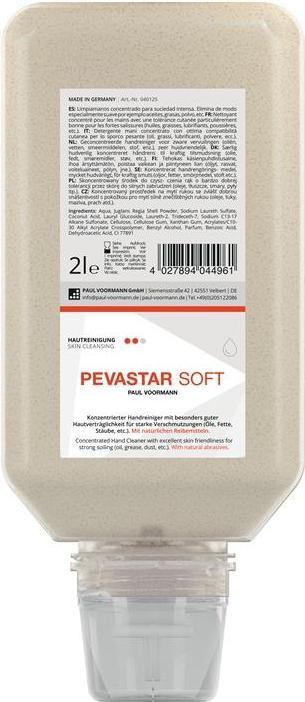 Image du produit Pevacare Nettoyage des mains Pevastar SOFT 2 l sans silicone et sans solvant Bouteille souple PAUL VOORMANN (Savon liquide, 2000 ml)