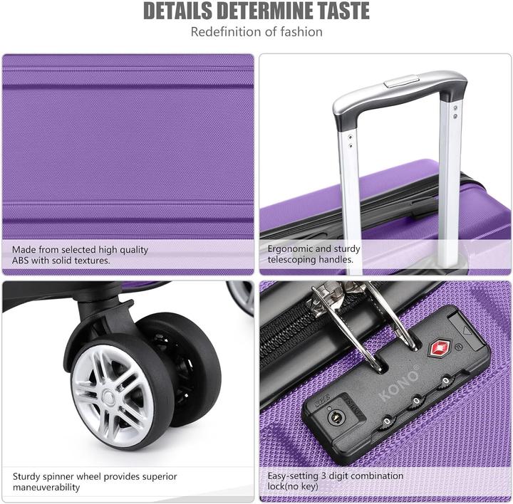 Immagine prodotto Kono K1871L PE 20 Handgepäck-Trolley (39 l, Bagaglio a mano (fino a 50 litri))