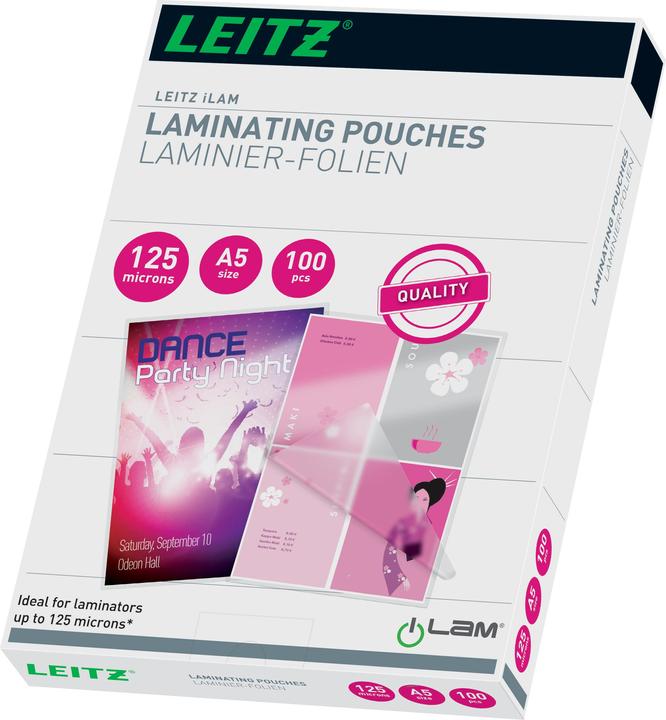 Leitz Laminier-Folientasche A5 (A5, 100 Stück, 125 µm)