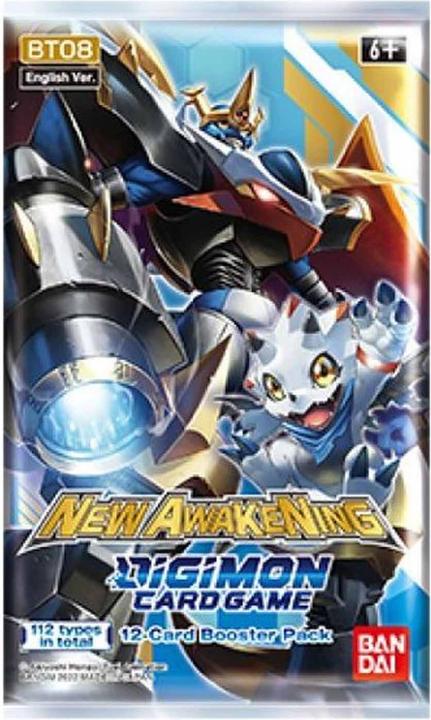 Actual product image Digimon New Awakening BT08 Booster - Card Game - EN (English, Booster Pack)