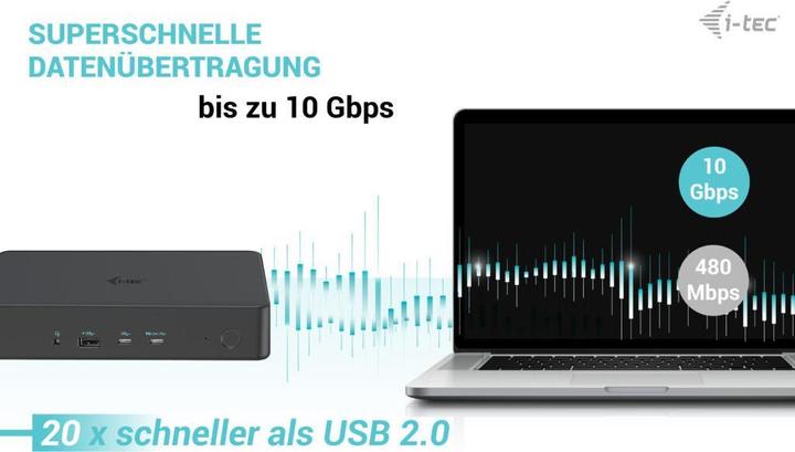 Actual product image i-tec Cadual4kdockpd2 (USB-C, Thunderbolt, 13 Ports)