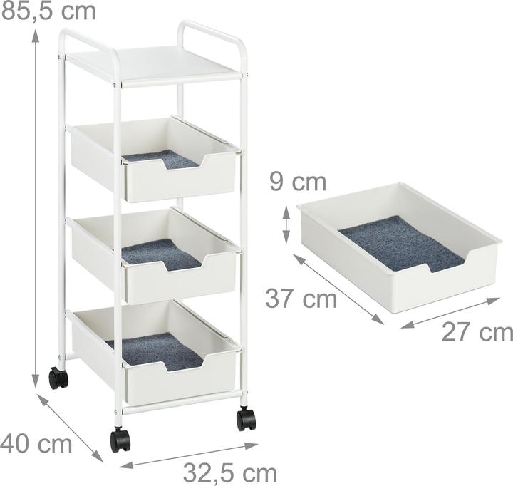 Image du produit Relaxdays Chariot à roulettes
