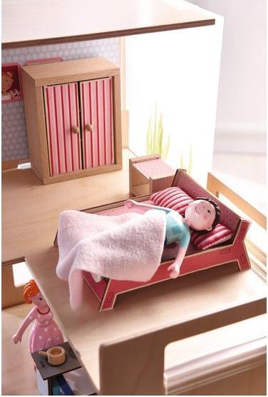 Produktbild Haba Little Friends – Puppenhaus-Möbel Schlafzimmer für Erwachsene