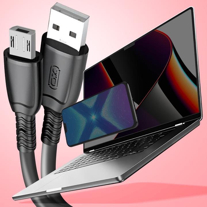 Image du produit xO câble NB247 USB - microUSB 0,25 m 6A noir (0.25 m, USB 3.0)