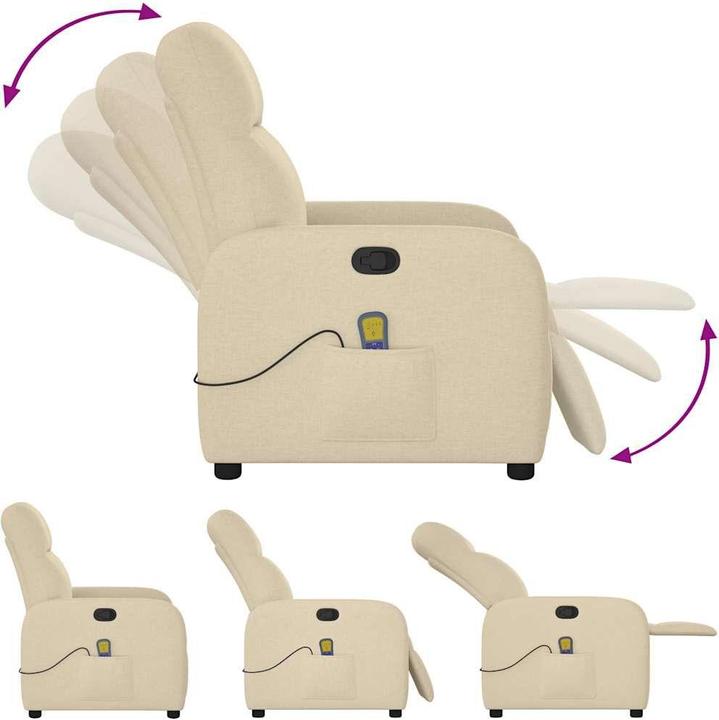 Actual product image VidaXL Massage chair cream fabric