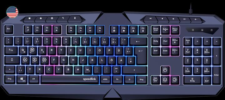 Image du produit Speedlink Clavier de jeu LUDICIUM RGB Rainbow, noir - disposition US (US, Filaire)