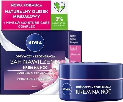 Produktbild NIVEA Nourishing Regenerating Night Cream For Dry And Sensitive Skin 50 Ml Aqua Effect (50 ml, Nachtcreme)