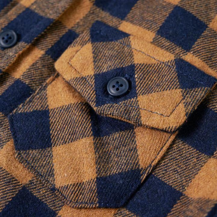 Immagine prodotto VidaXL Camicia da bambino con motivo a quadri cognac e blu 104,Materiale: 80 (104)